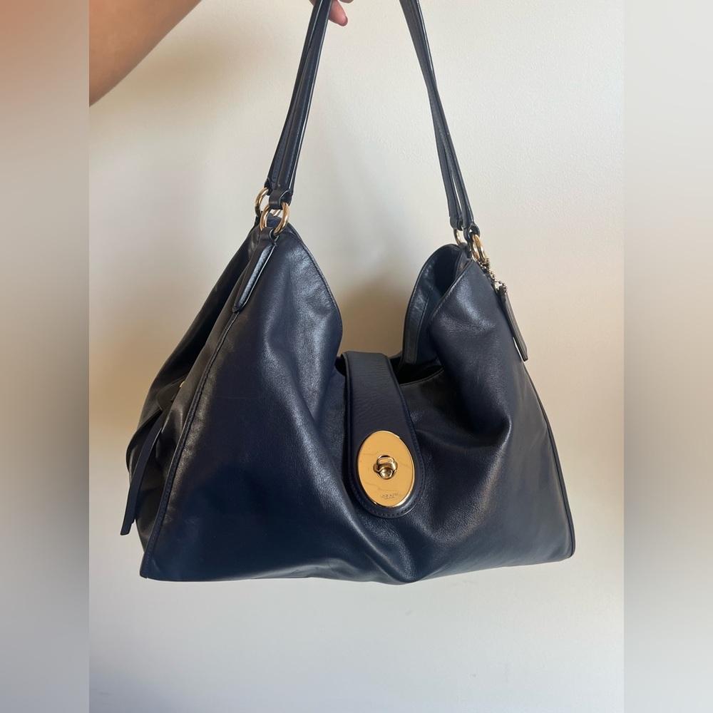 Coach Madison Carlyle Midnight Blue Hobo Shoulder Bag